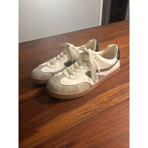 Dolce Vita Women’s White Gray Valet Lace Up Low Top Sneakers Shoes Size 8.5